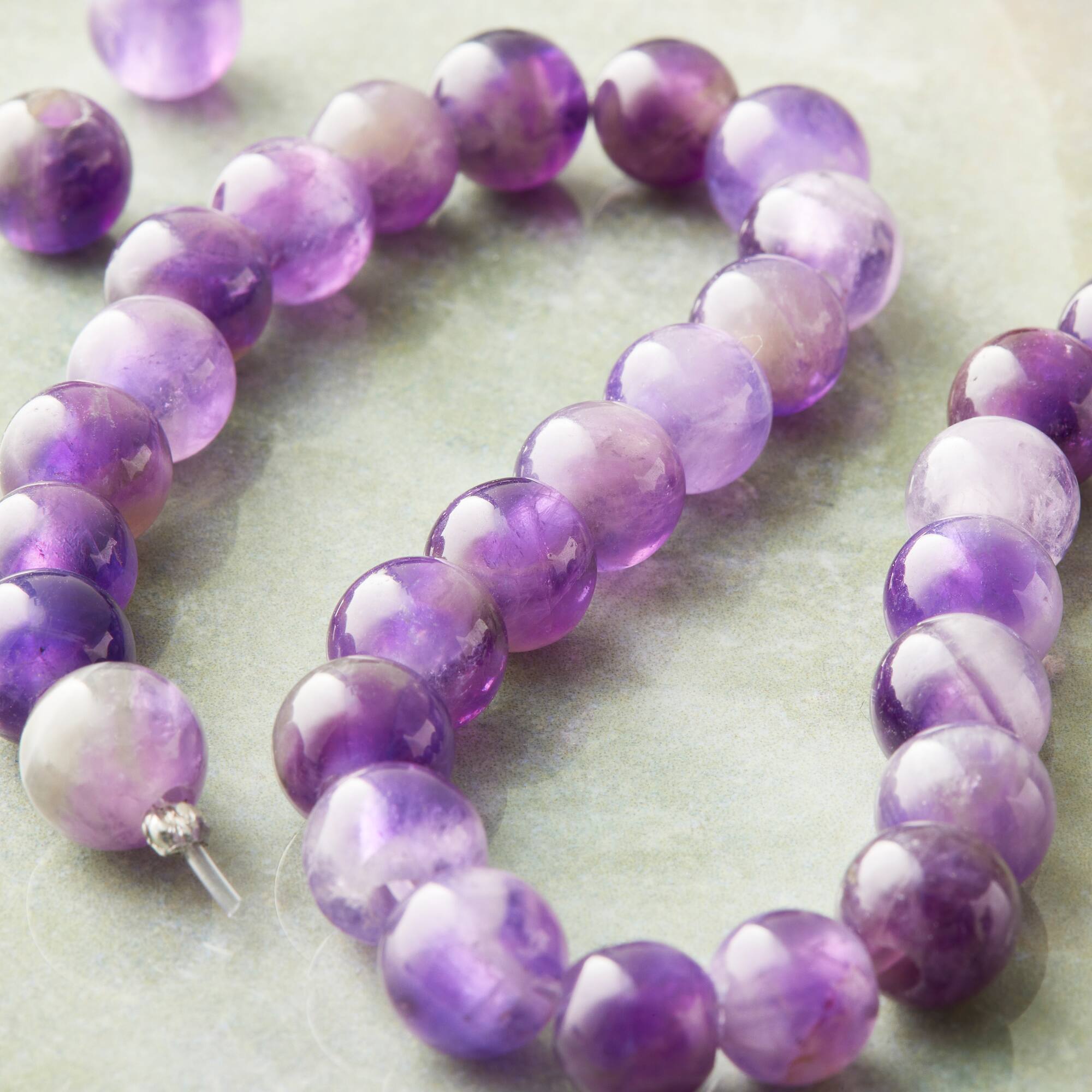 Purple Large Hole Amethyst Round Beads by Bead Landing™, 8mm